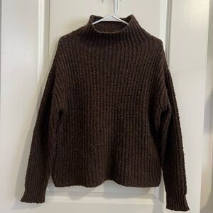 RD Style dark brown chunky mock neck sweater